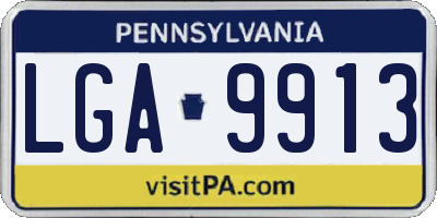 PA license plate LGA9913