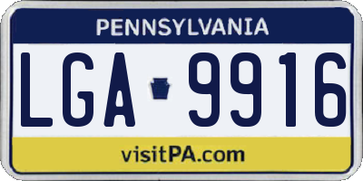 PA license plate LGA9916