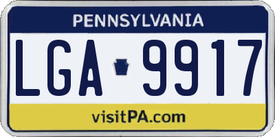 PA license plate LGA9917