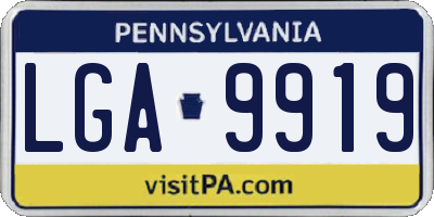 PA license plate LGA9919