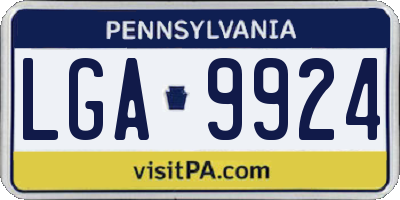 PA license plate LGA9924