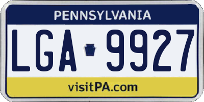PA license plate LGA9927