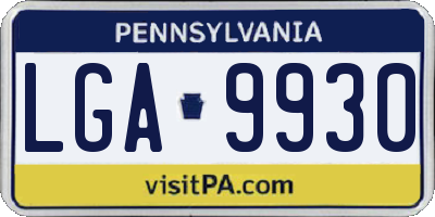 PA license plate LGA9930