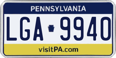 PA license plate LGA9940