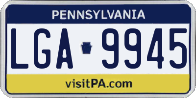 PA license plate LGA9945