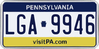 PA license plate LGA9946