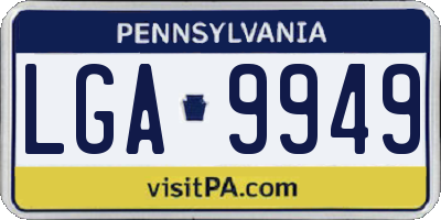 PA license plate LGA9949