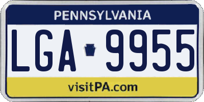 PA license plate LGA9955