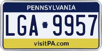 PA license plate LGA9957