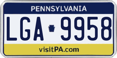 PA license plate LGA9958