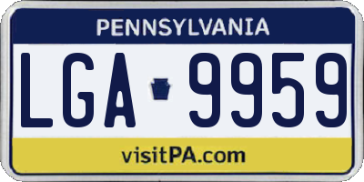 PA license plate LGA9959