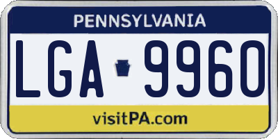 PA license plate LGA9960