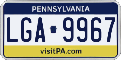 PA license plate LGA9967