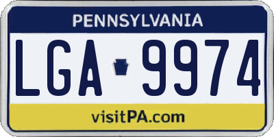 PA license plate LGA9974