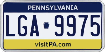 PA license plate LGA9975