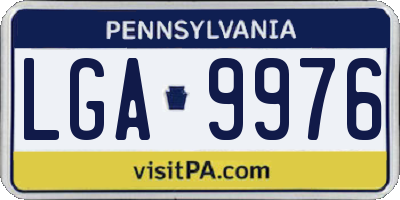 PA license plate LGA9976