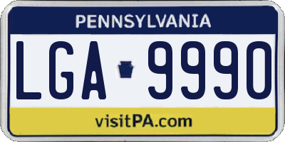 PA license plate LGA9990