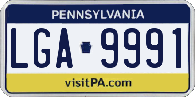 PA license plate LGA9991