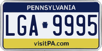 PA license plate LGA9995