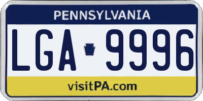 PA license plate LGA9996