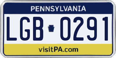 PA license plate LGB0291