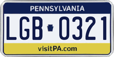 PA license plate LGB0321