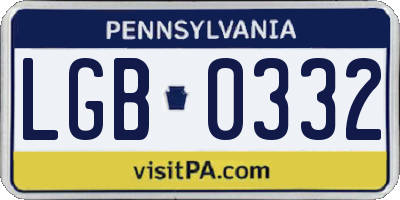 PA license plate LGB0332