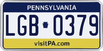 PA license plate LGB0379