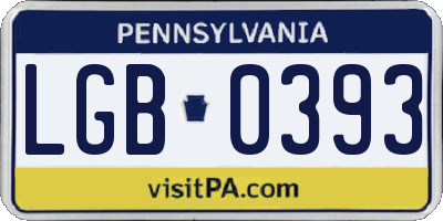 PA license plate LGB0393