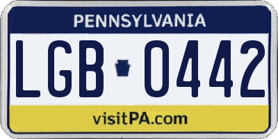 PA license plate LGB0442