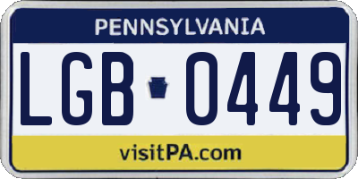 PA license plate LGB0449