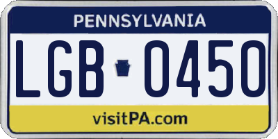 PA license plate LGB0450