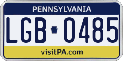 PA license plate LGB0485