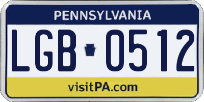 PA license plate LGB0512