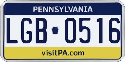 PA license plate LGB0516