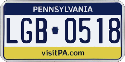 PA license plate LGB0518