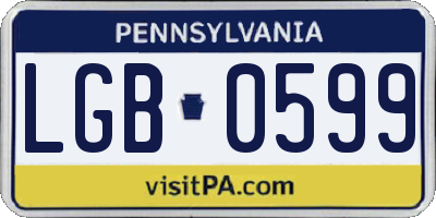 PA license plate LGB0599