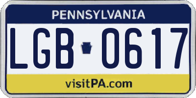 PA license plate LGB0617