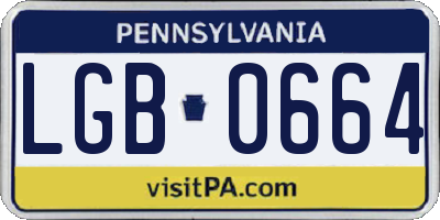 PA license plate LGB0664