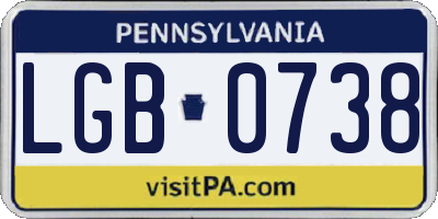 PA license plate LGB0738