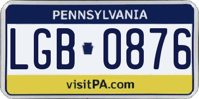 PA license plate LGB0876