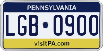 PA license plate LGB0900