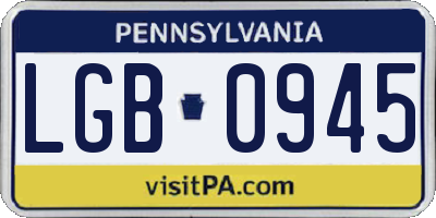 PA license plate LGB0945