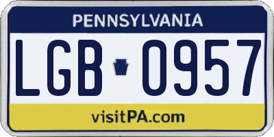 PA license plate LGB0957