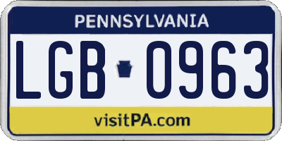 PA license plate LGB0963