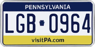 PA license plate LGB0964