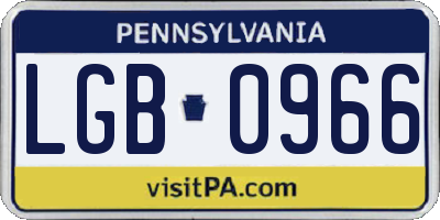PA license plate LGB0966