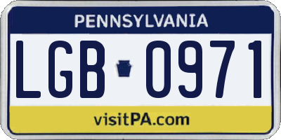 PA license plate LGB0971
