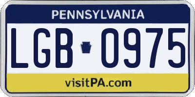 PA license plate LGB0975