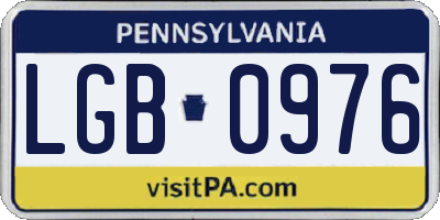 PA license plate LGB0976